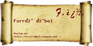 Forró Ábel névjegykártya